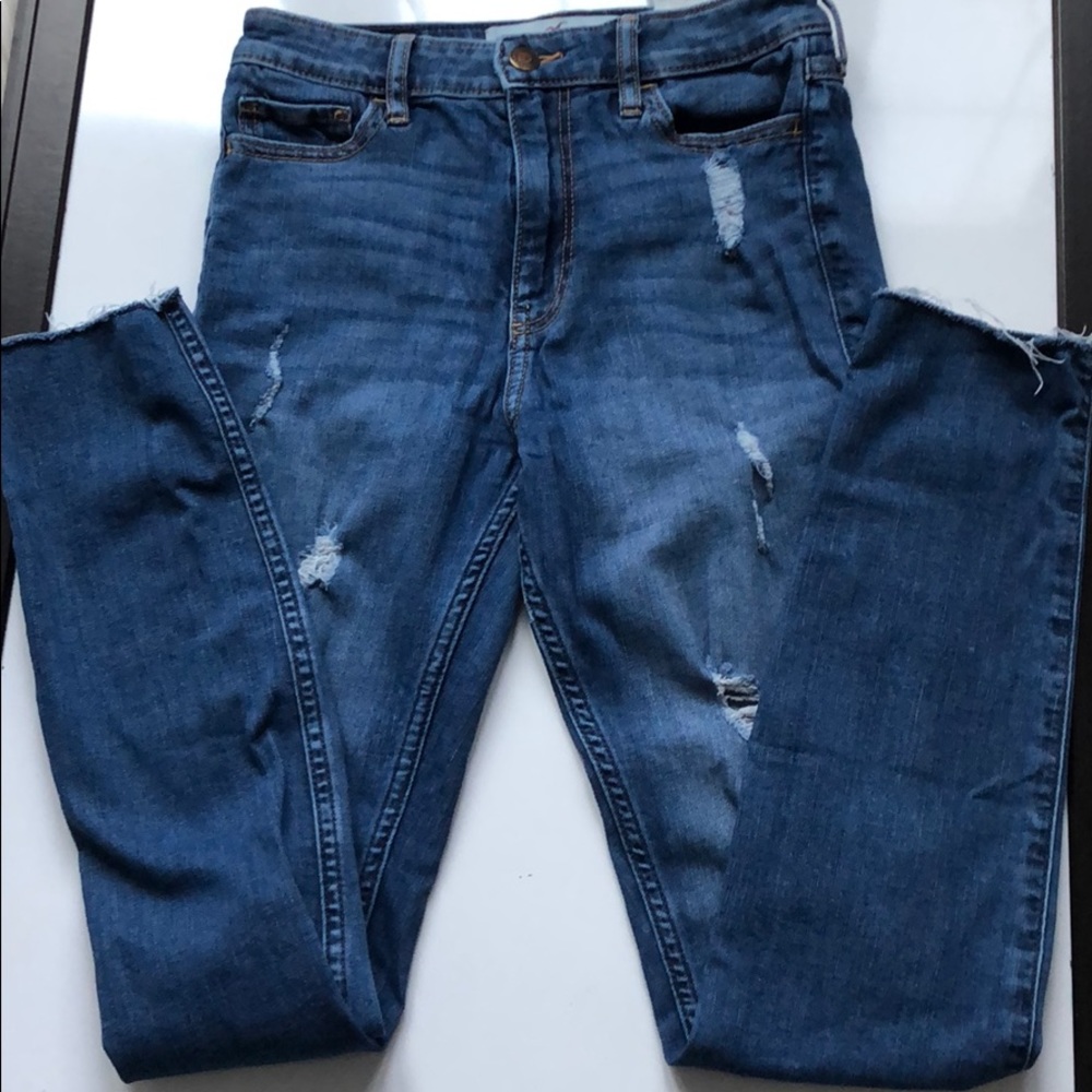 SIZE 0 High waisted skinny jeans (dark blue)